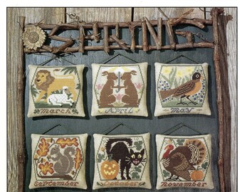 Spring & Fall by Prairie Schooler Counted Cross Stitch Pattern/Chart