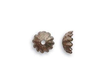 6 pcs Vintaj Natural Brass 7mm Hobnail Bead Cap Jewelry Findings Craft Supplies Tools