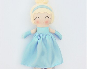 Cinderella inspired doll - fabric doll - heirloom doll - lookalike doll - baby gift - birthday gift - princess doll