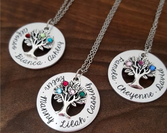 Birthstone Necklace For Mom | Mothers Necklace | Family Tree Necklace | Mother Necklace | Personalized Mothers Necklace | Gift For Mom | Mom