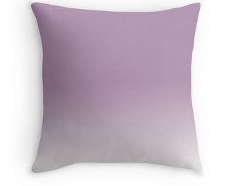 Purple Pillow Lavender Herb Ombre Violet Pastel Pillow Cover Gradient Cushion Pantone 16x16, 18x18, 20x20 Square