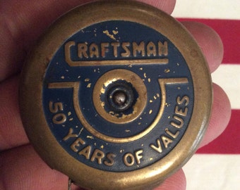 1936 Craftsman Golden Rule 50th Anniversary Brass Tape Measure