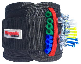Father's Day Magnetic Wristband PRO Gift - 10 Strong Magnets embedded throughout wristband for holding nails, screws, washers, and much more