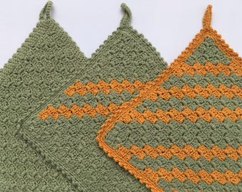 Trio of Vintage Handmade Crochet Pot Holders