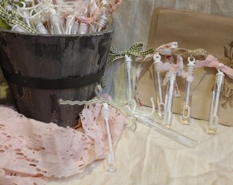 20 count Personalized Wedding Bubble Favors with Detail Ribbon and/or Bling