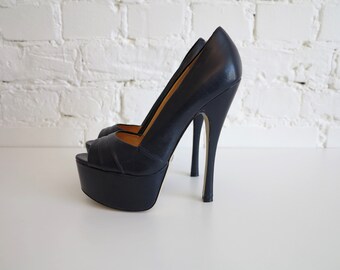 Buffalo London Platform Shoes High Heels Shoes Leather Shoes Open Toe Shoes High Heel Pumps Size EUR 37