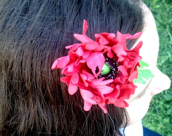 Red poppy fabric Red poppy brooch pin Coworker gift Red flower Teacher gift Boutonniere poppy flower jewelry Red poppies