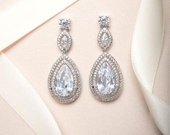 Silver Wedding Earrings, Gold Wedding Earrings, Bridal Earrings