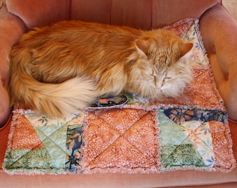Rust Cat Blanket, Cat Blanket, Small Dog Blanket, Dog Bed, Cat Bed, Pet Bedding, Handmade Pet Mat, Catnip Mat, Designer Pet Bedding, Catnip