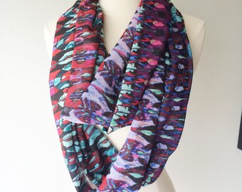 Lightweight Chiffon Infinity Scarf - Handmade - For Her, Spring Fashion, Mother's Day, Summer