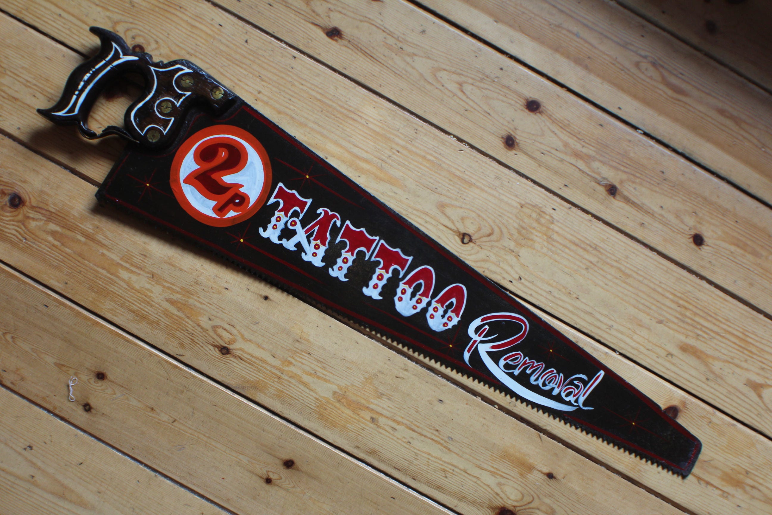Tattoo Removal Handsaw Sign Plaque Vintage Retro Decrotive