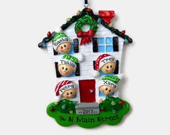 5 People at Home Personalized Ornament - New House - Personalized Family Ornament
