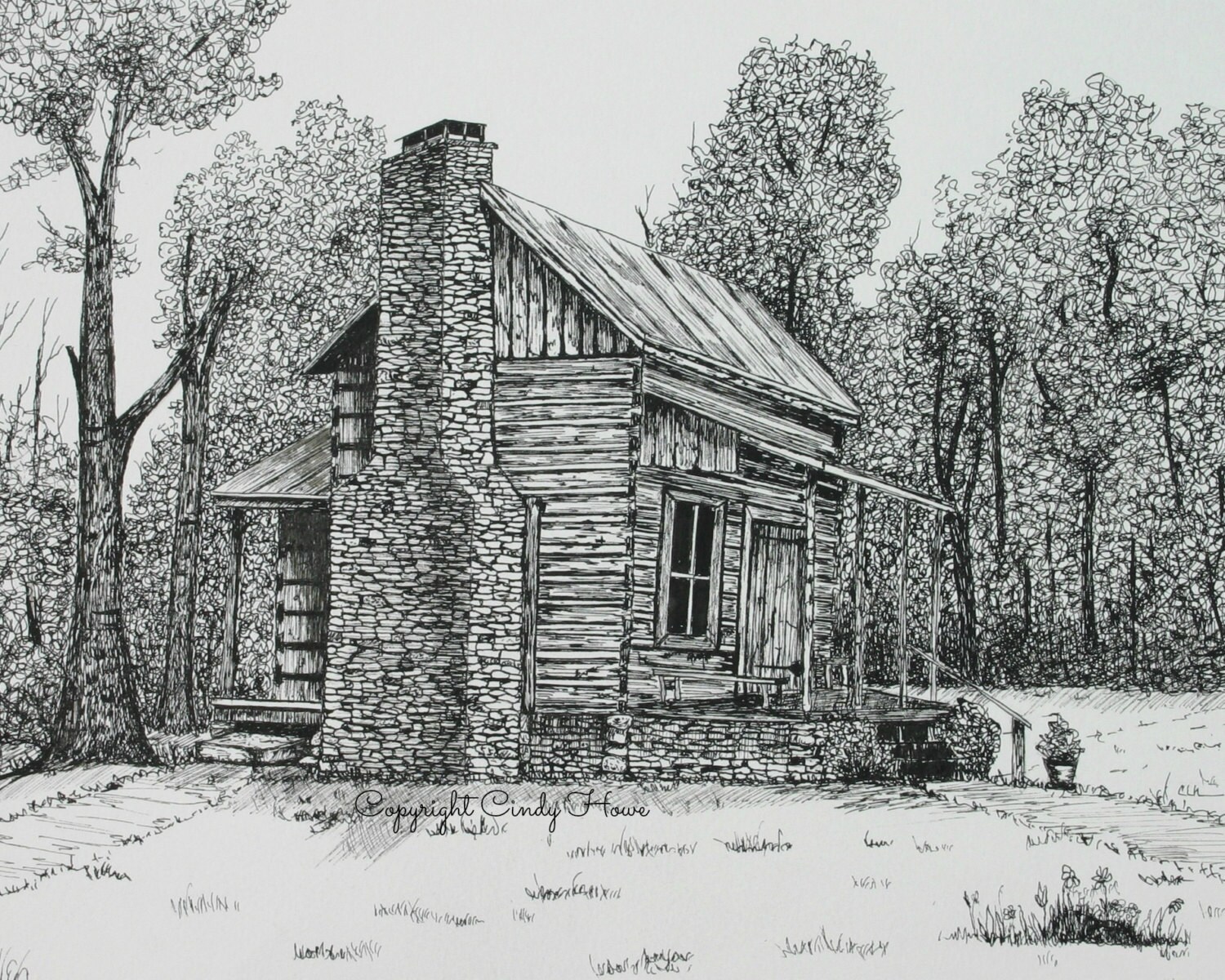Mountain Log Cabin Drawing Pixshark Mountain Log Cabin Drawing Pixshark
