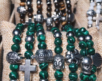Malachite anglers bracelets. Angles Bracelets Malachite