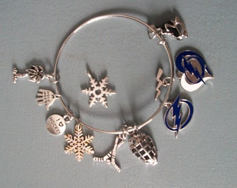 Tampa Bay Lightning Bangle, FREE add ons from me for the playoffs. All sported out, 2 logo choices, or ask me for your team