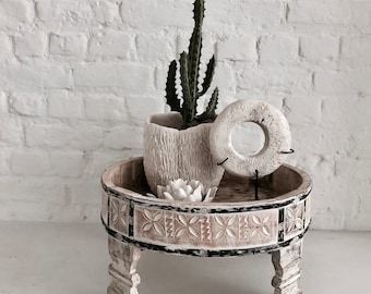 Petite table décorative fait main Inde - chakki table - décoration intérieur - boho bohemian ethnique bohème rustique - edgehomedesign