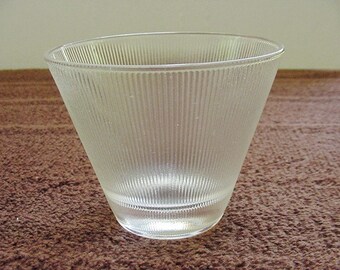 Ribbed Frosted Stemless Martini Glasses Set of 4 Vintage