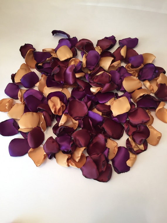 Gold Rose Petals/Rustic Wedding Rose Petals/Burgundy
