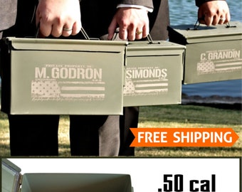 Personalized Best Man Gift, Ammo Box, American Flag Ammo Can, Father of the Bride Groom, Best Man Gift, Custom Groomsmen Gift