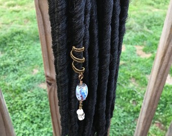 Bronze Wire Wrapped Dangle Dreadlock Coil