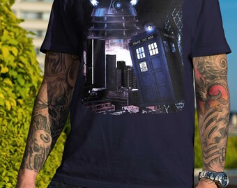 London Calling / Doctor Who / Tardis / Dalek / Art / Unisex / Ladies / Cotton / T-Shirt