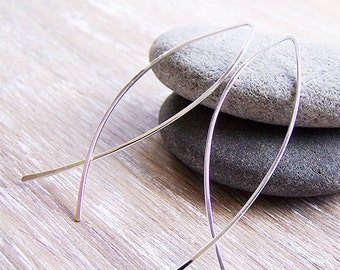 Fish Hoop Earrings, Sterling Silver Hammered Fish Hoop Earrings