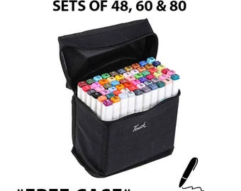 Twin Tip TOUCH MARKER PENS 48 60 80 Colours Graphic Sketch Art Craft Markers Artists Fashion Design Animation Blendable Markers