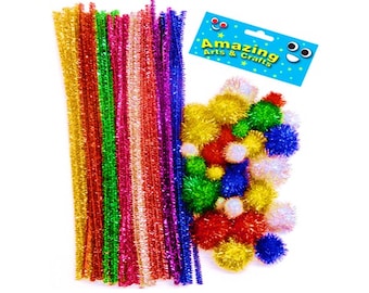 Glittering Pom Poms and Pipe Cleaner pack