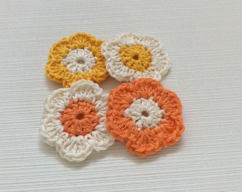 Set Of 4 Handmade Crochet Flowers