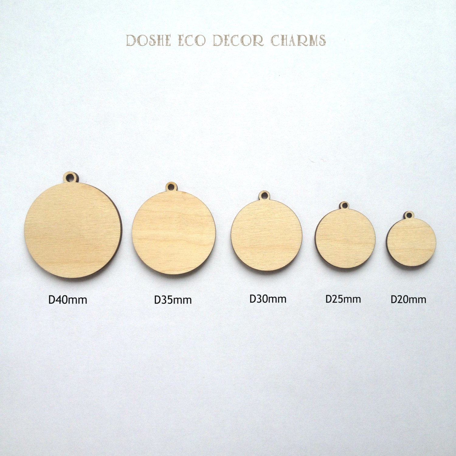 Unfinished laser cut ROUND wood pendants / Jewelry blanks
