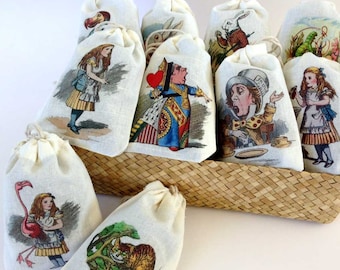Alice in Wonderland Party Favor Bags | Onederland | Personalized | 3x5 | 4x6 | 6x8 Bridal Shower | Baby Shower | Birthday | Wedding | Custom