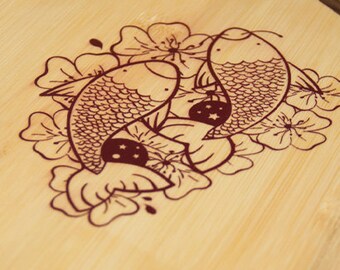 Retro Kickail Skateboard Deck: Tres Fish