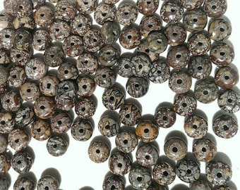 Gem Dinosaur Bone Beads | QTY 10 Gembone| Fossil Beads | Rondelle 6X3mm | RaRE30