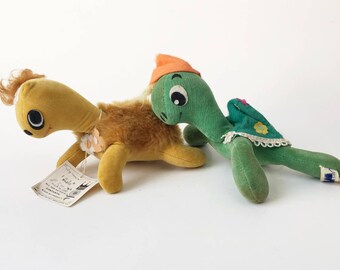 Turtle Plushies Turtle stuffed animals 1960s Kamar Velvet Turtles Lot of 2