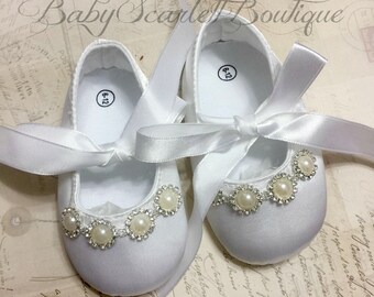 childrens white satin shoes
