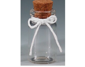 12 Mini Glass Bottles with Cork