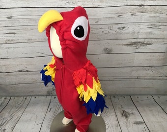 Parrot Fleece Baby Costume, Parrot Halloween Costume, Pirate Theme Baby Costume, Macaw Halloween Costume, Cute Halloween Costume, Baby Bird