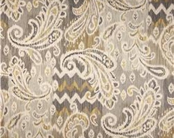 Grey, Beige, Metallic Gold and Ivory Paisley Pillow Covers in Waverly Splash of Color Twill Mineral / Custom Handmade Home Decor