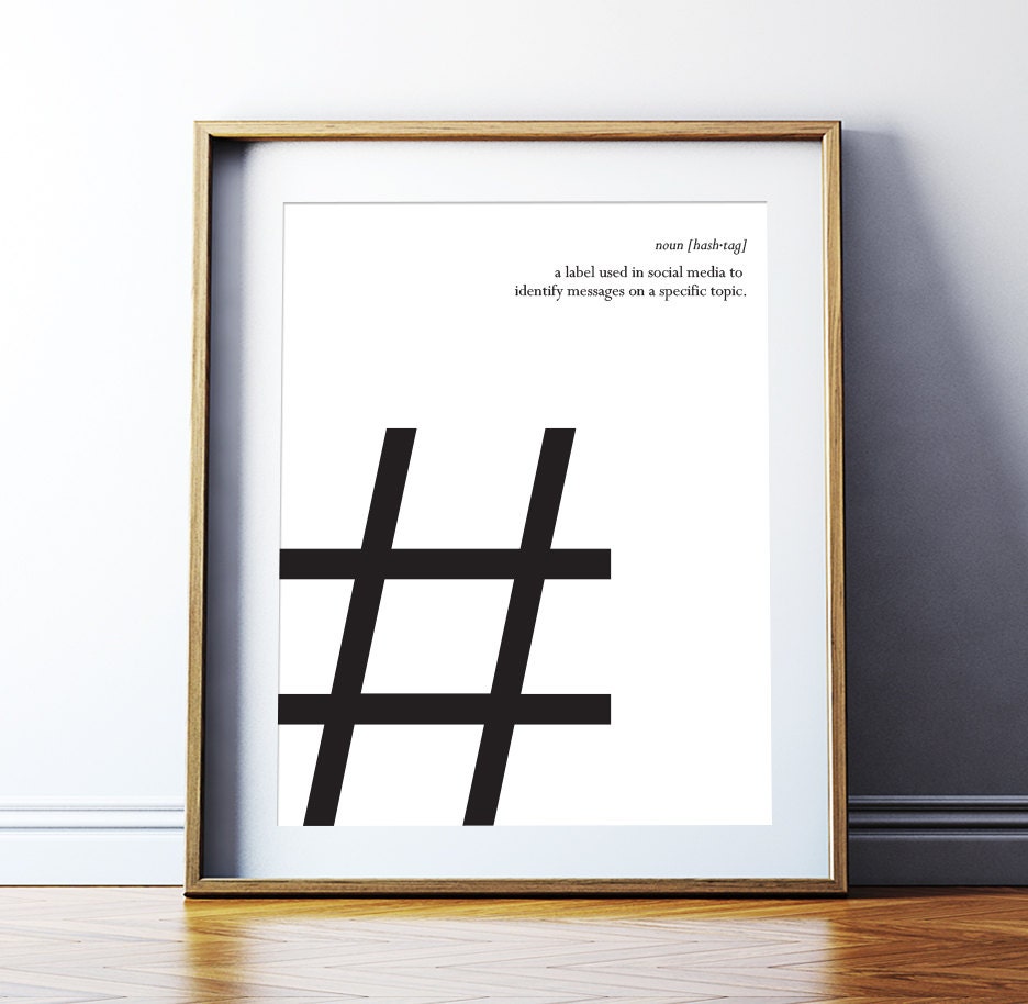 Art Digital Print Poster 'Hashtag' Printable