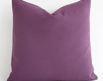 Purple Cotton Pillow Cover Solid Purple Pillow Throw Pillow Modern Purple Pillow Minimalist Decor Sofa Couch Pillows
