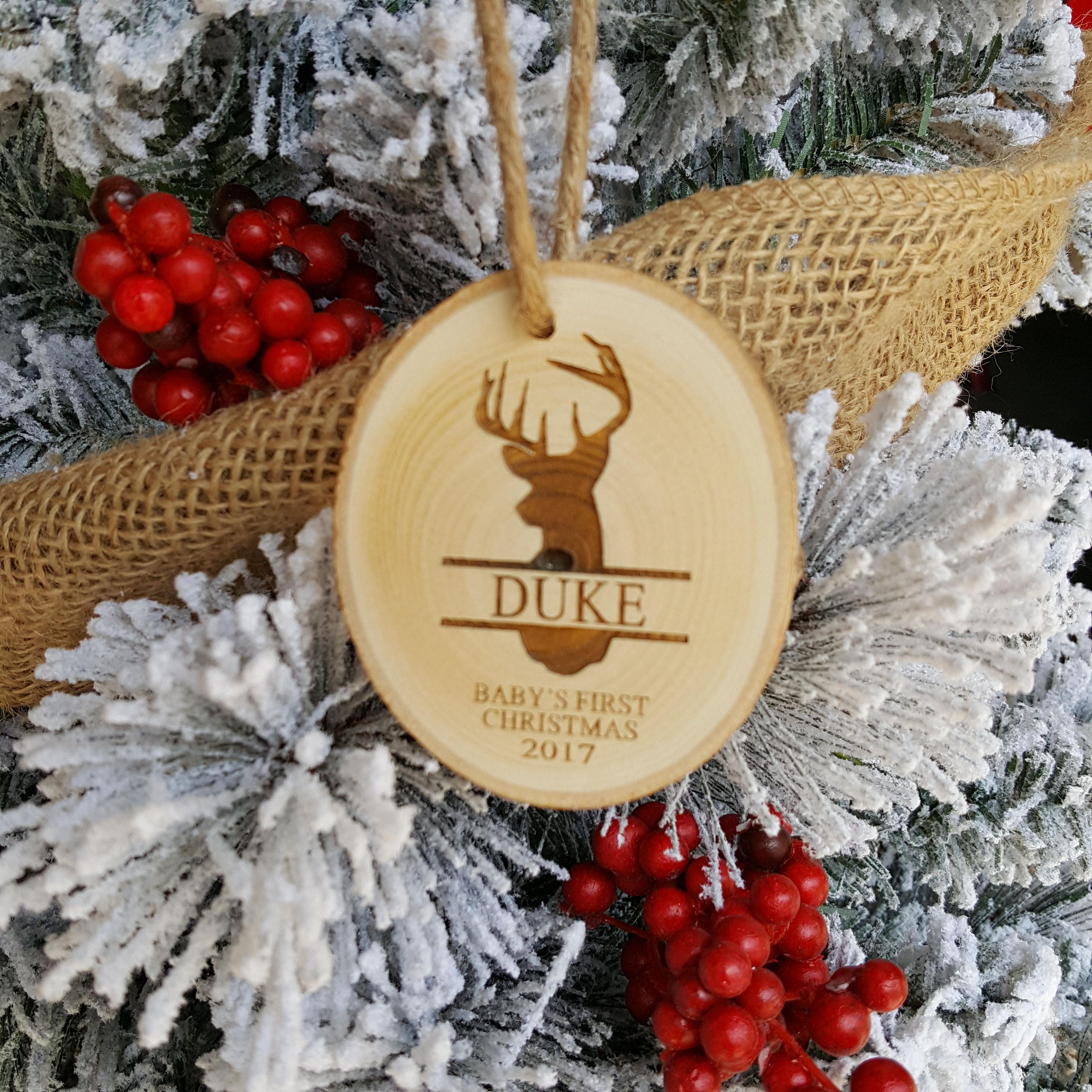 Deer Christmas Ornament First Christmas Ornament Engraved