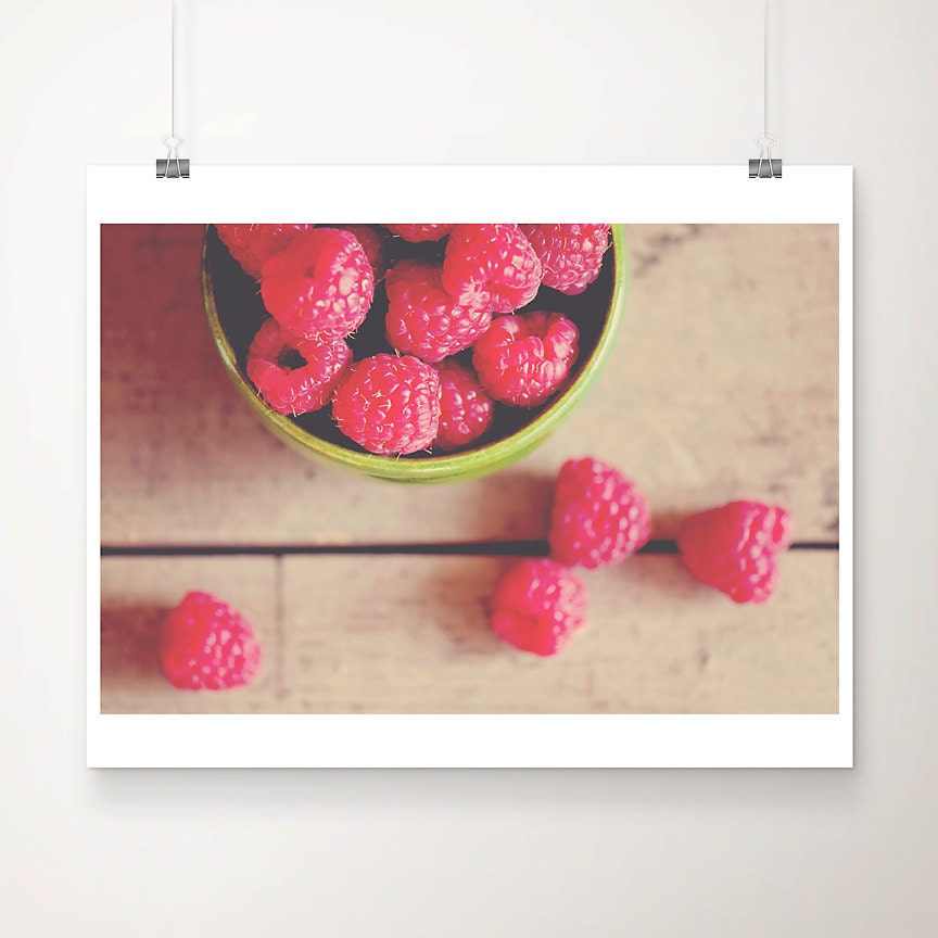 raspberry photograph food photography kitchen wall art fuchsia