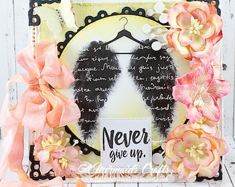 Shabby Chic Never Give Up Encouragement Card