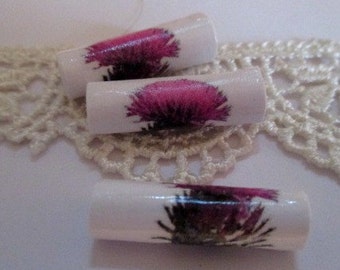 Paper Bead Thistle - 12 Paper Beads