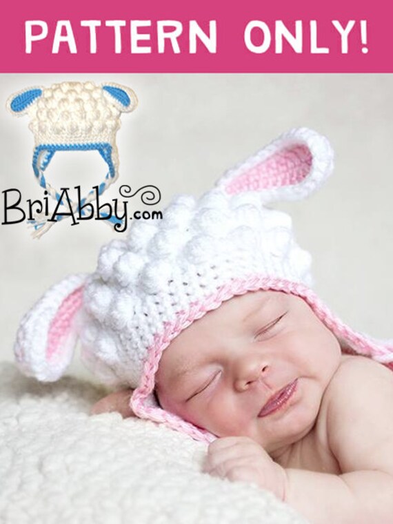 Crochet Lamb Hat Pattern PDF FILE