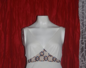 Vintage 70's Off white Sears Long Nightgown M 36