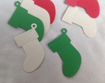 Christmas Stocking Gift Tags - set of 12.