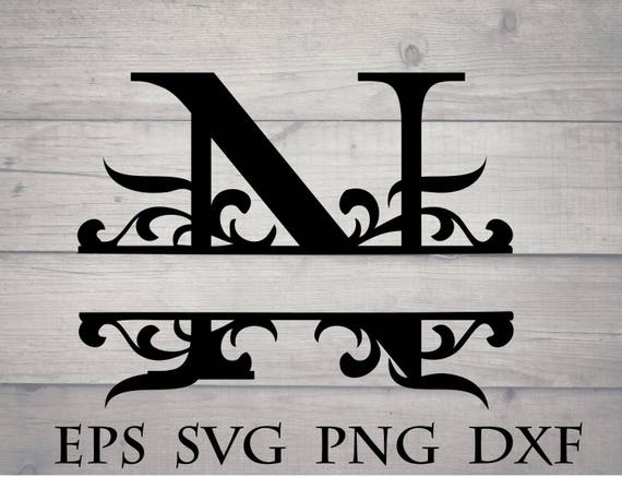 Download Split initial svg / split letter N monogram svg split