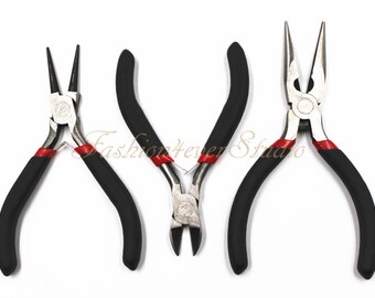 Ensemble d’outils bijoux, ronde pince nez, pince plate, pince coupante, outils de fabrication de bijoux, perles fournisseurs, fournisseurs de bijoux