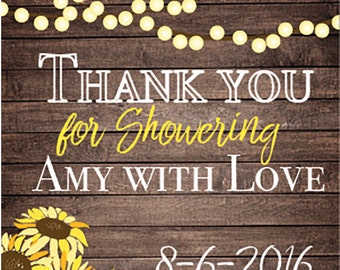 Sunflower Favor tag- Customized with the guest of honor